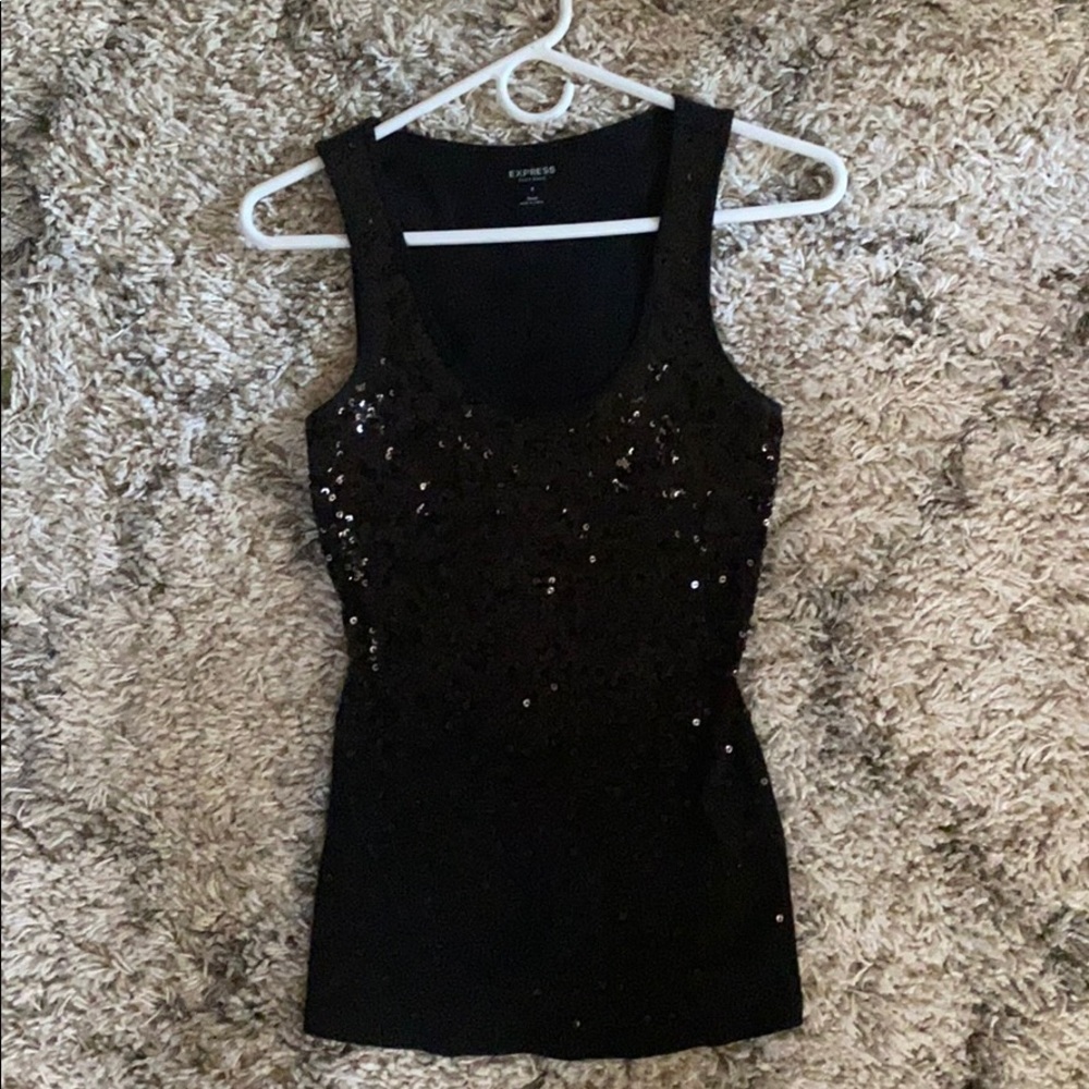 Black sequin tank